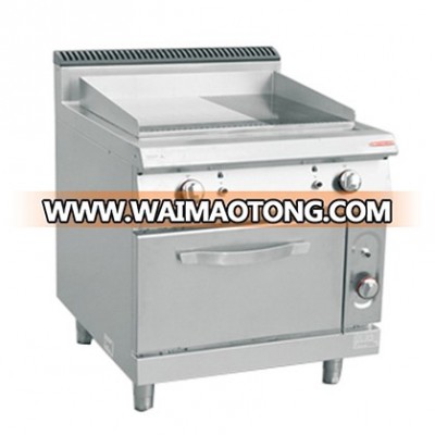 Commercial kitchen gas Griddle with under oven for restaurant kitchen and hotel kitchen project